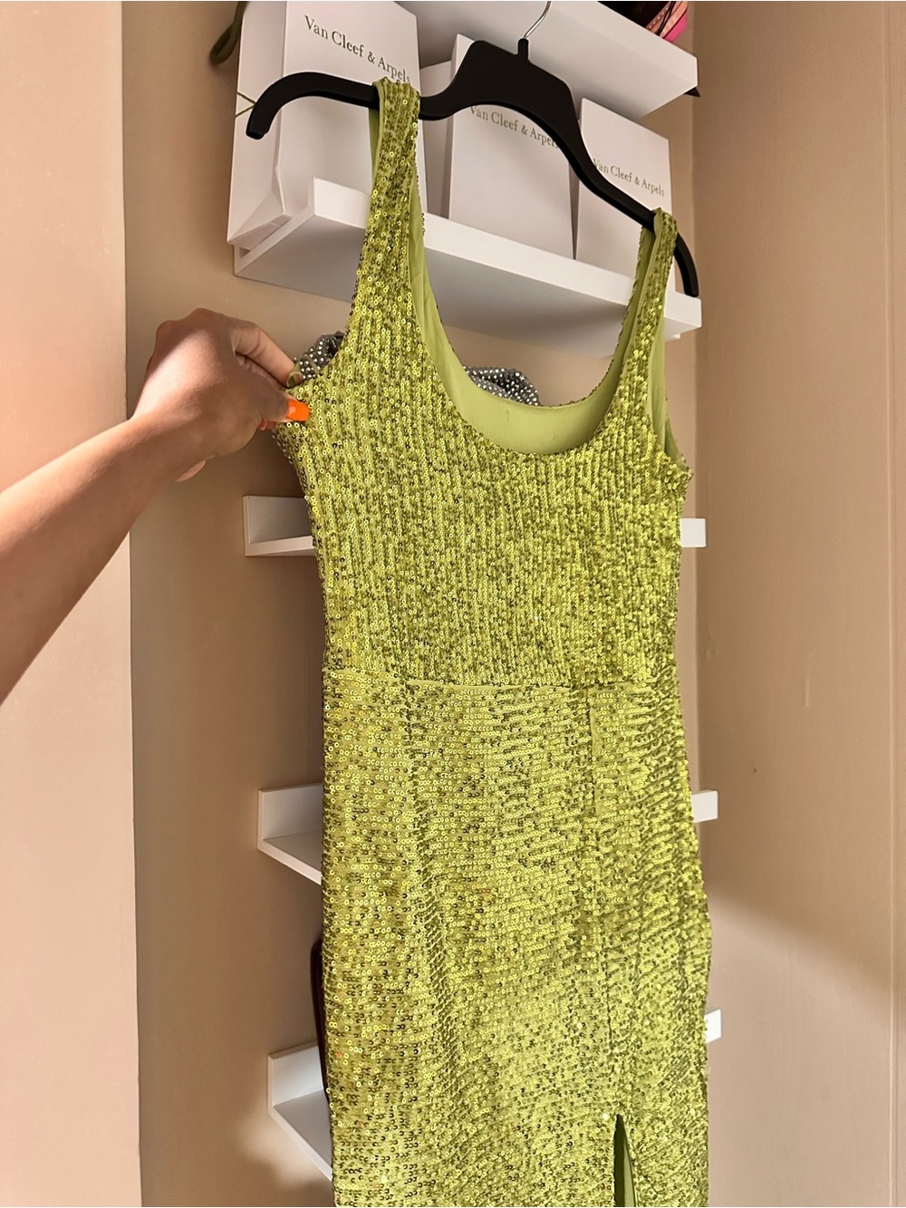 Lime Sequin Tank Maxi Dress